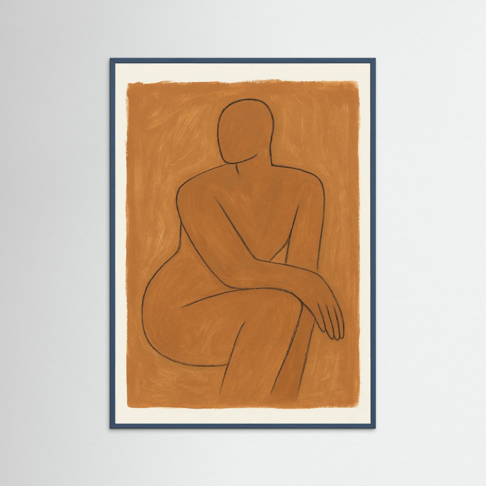 Teal Wood Clay Figure