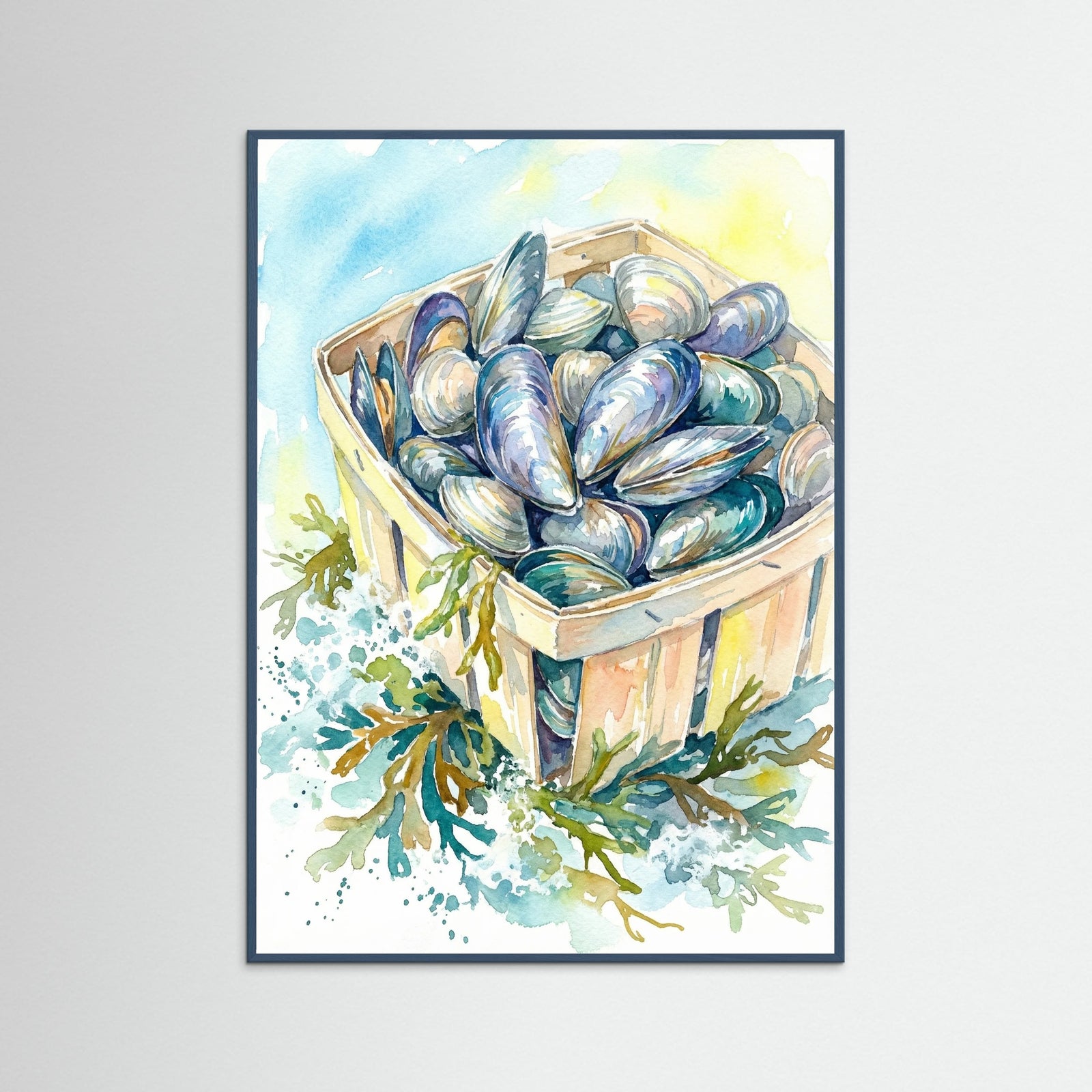 Teal Wood Coastal Catch Still Life