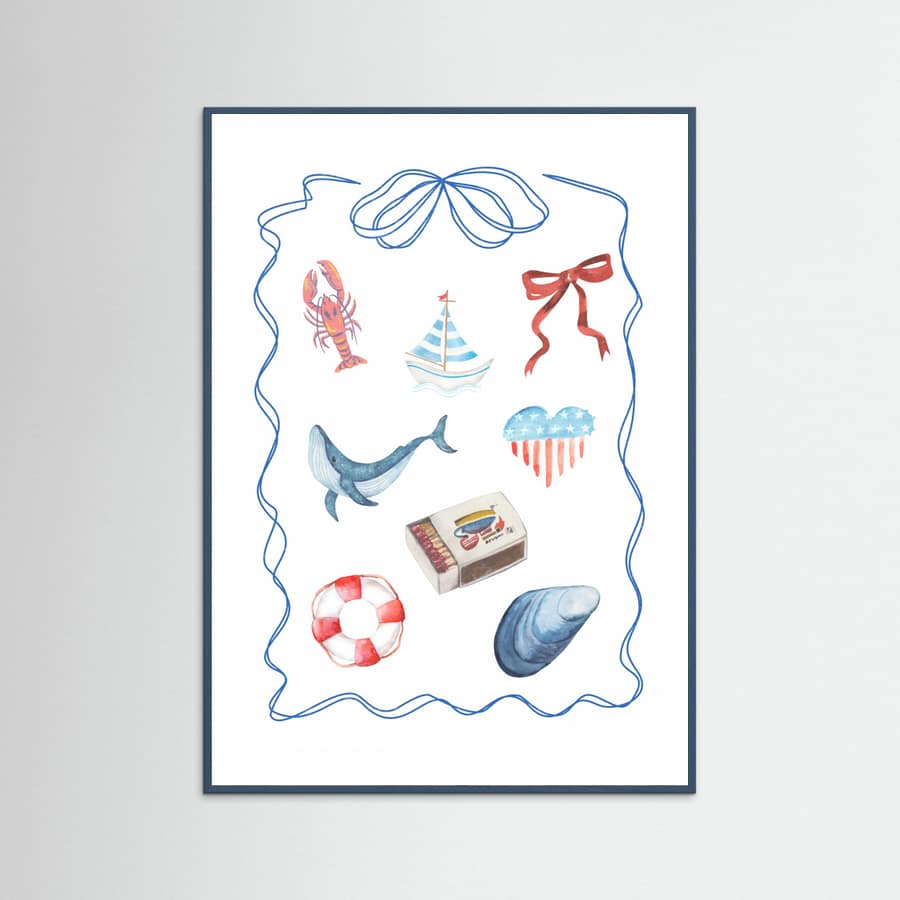 Coastal Collage Poster – poster and art print