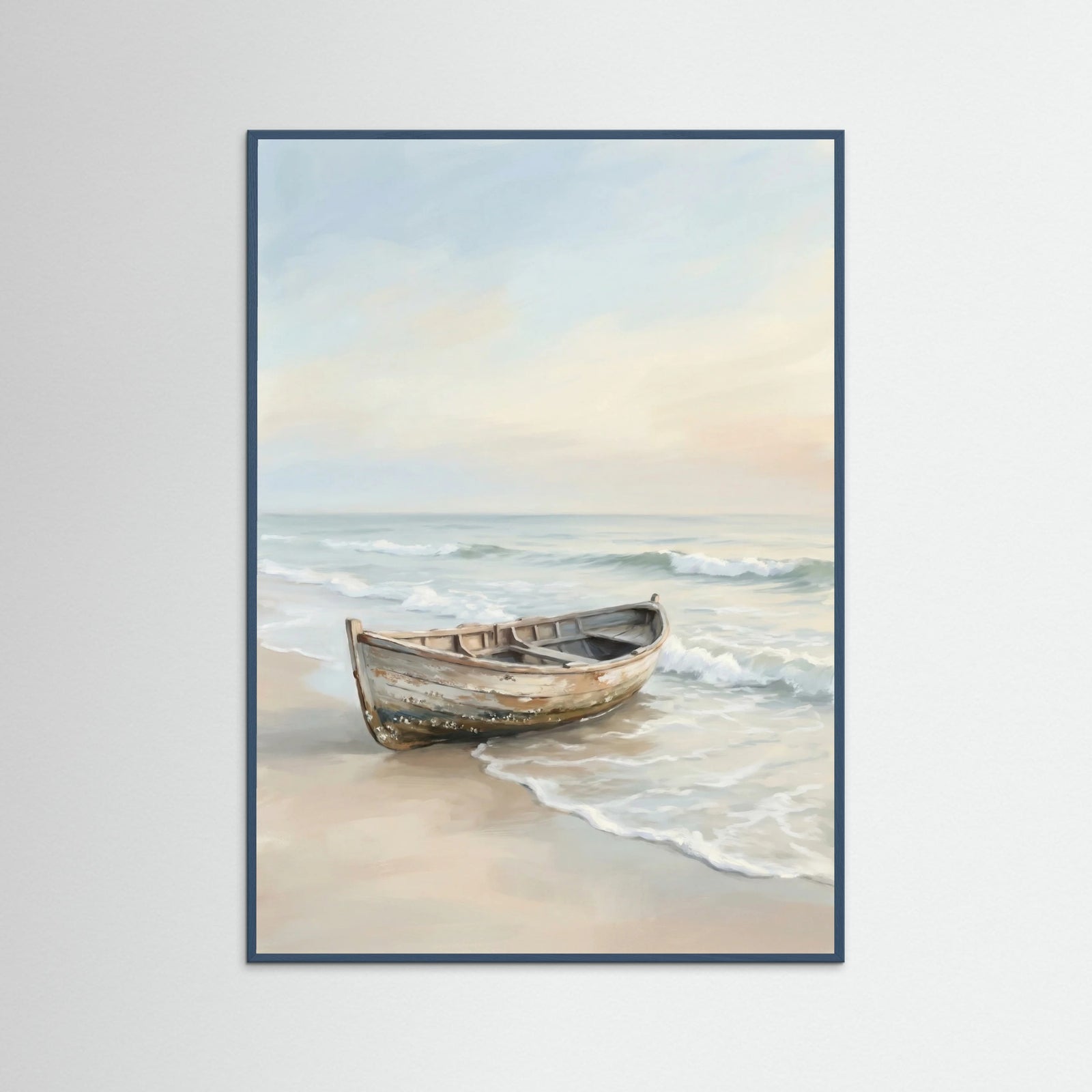 Teal Wood Coastal Solitude Blue