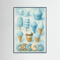 Teal Wood Colorful Ice Cream