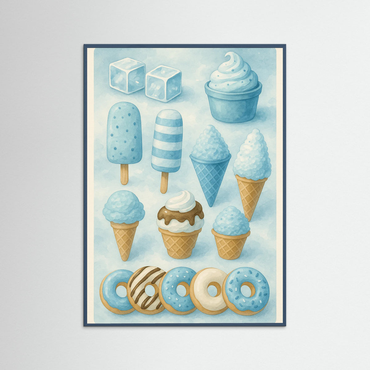 Teal Wood Colorful Ice Cream