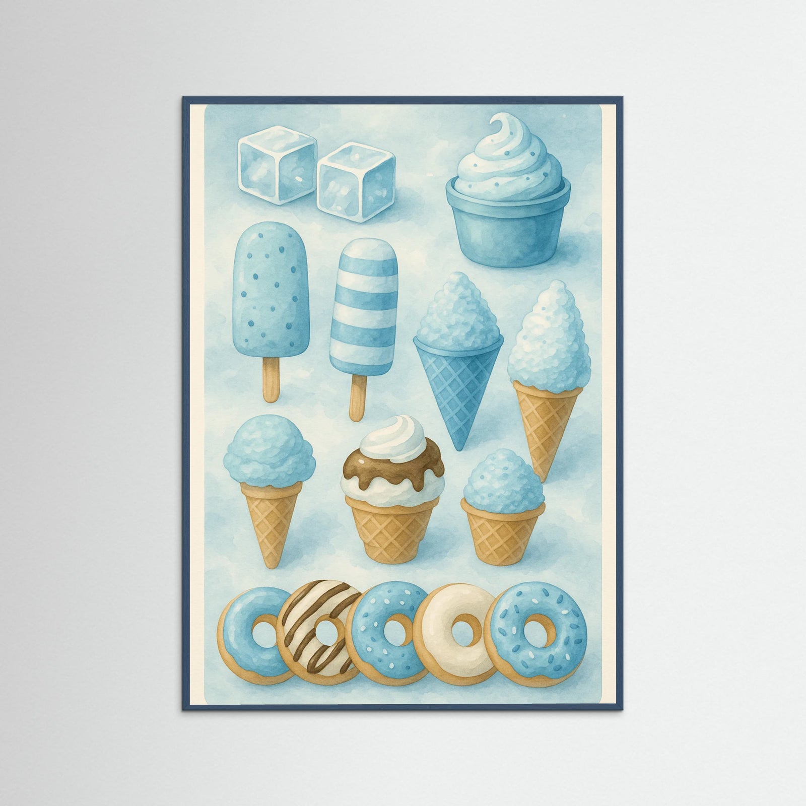 Teal Wood Colorful Ice Cream
