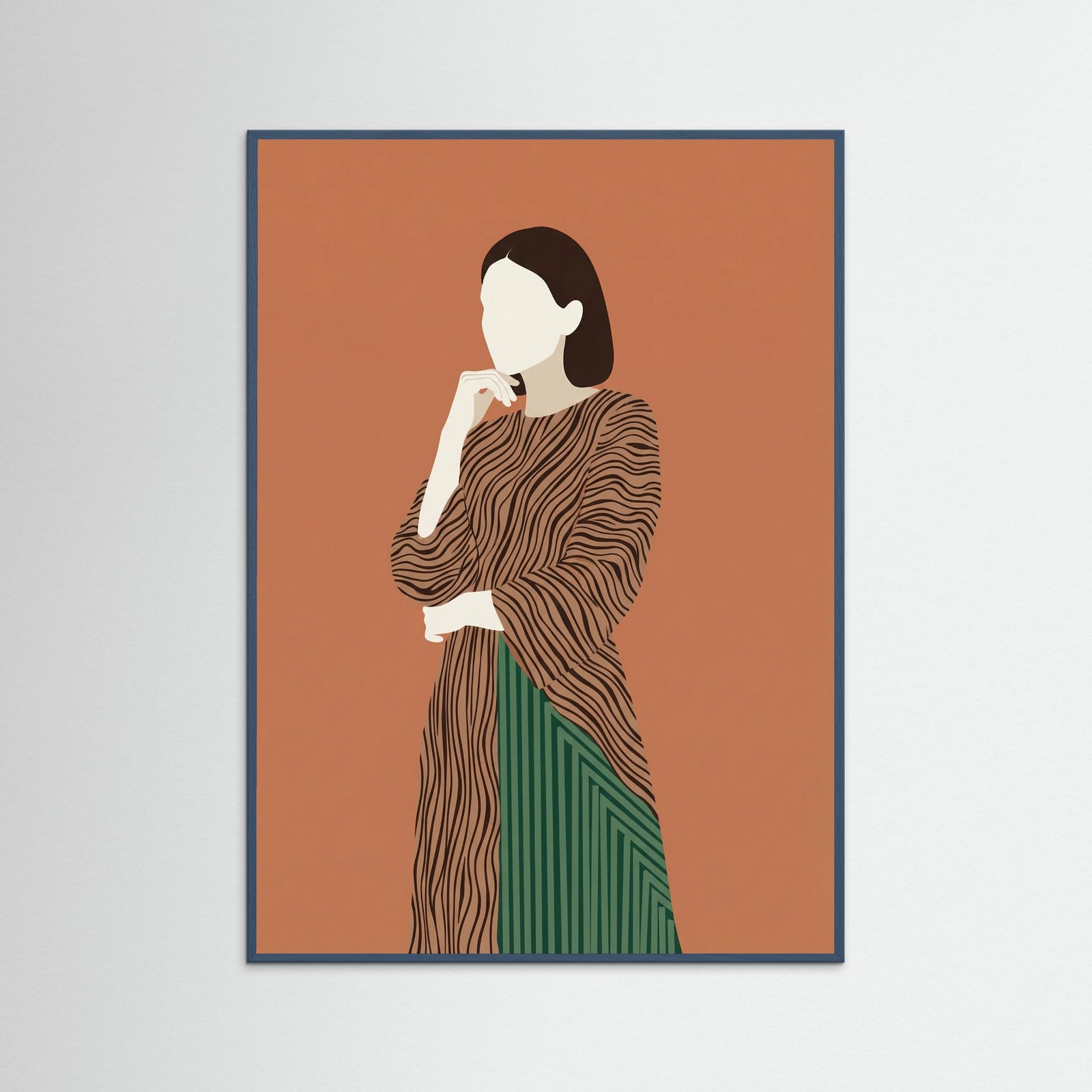 Teal Wood Contemplative Form