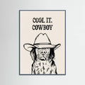 Teal Wood Cool it Cowboy Black Poster