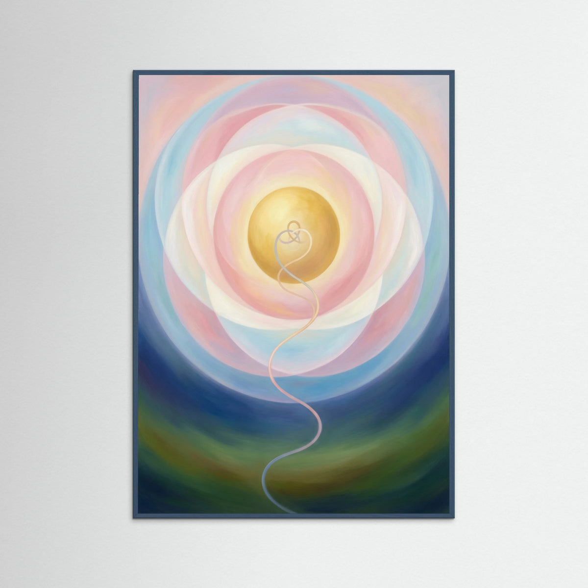 Teal Wood Cosmic Heart Bloom