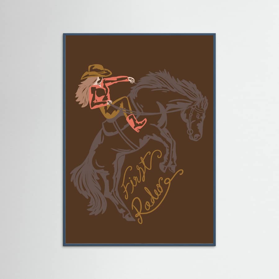 Cowgirl First Radeo Poster – poster and art print