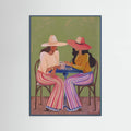 Cowgirls playing cards Poster – poster and art print