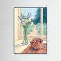 Teal Wood Cozy Botanical Shelf