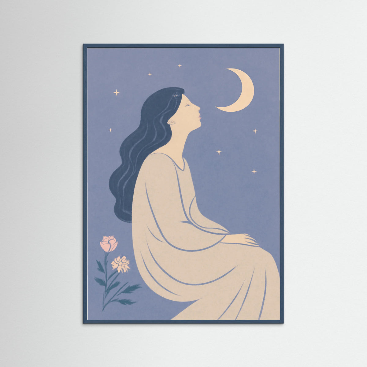 Teal Wood Crescent Dreams