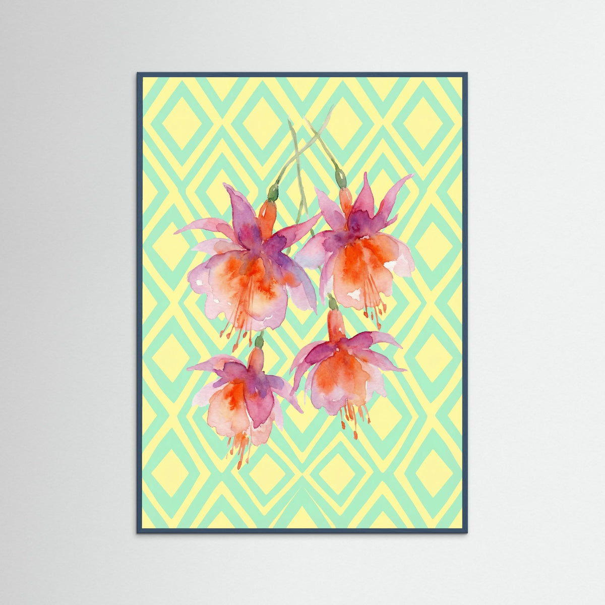 Teal Wood Crimson Bloom Checkers