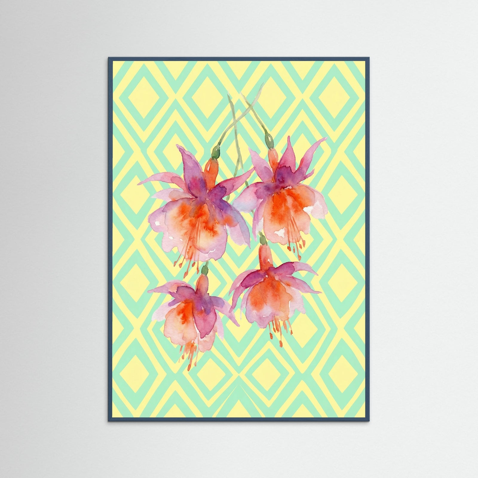 Teal Wood Crimson Bloom Checkers