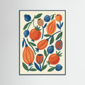 Teal Wood Crimson Bloom Rows
