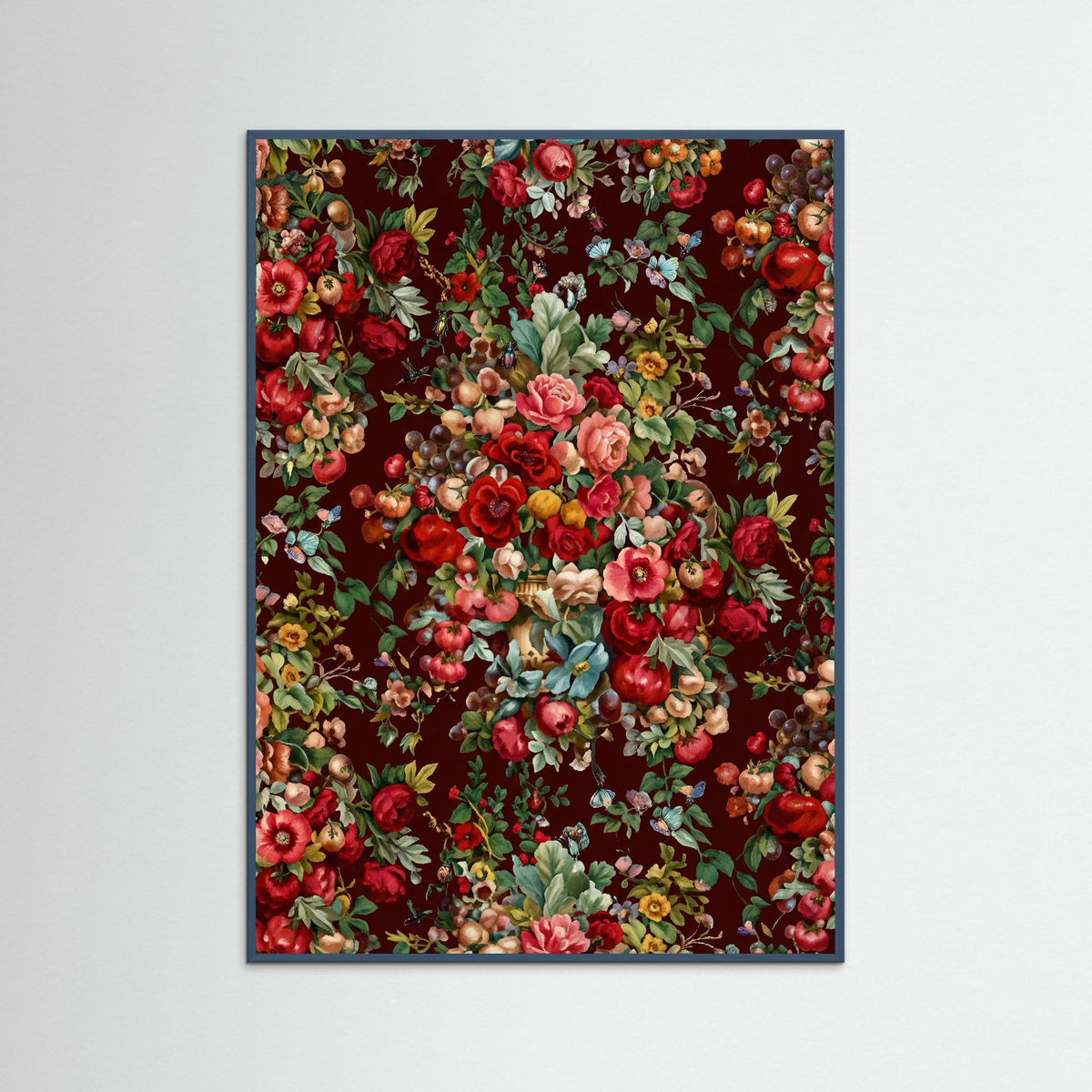 Teal Wood Crimson Bloom