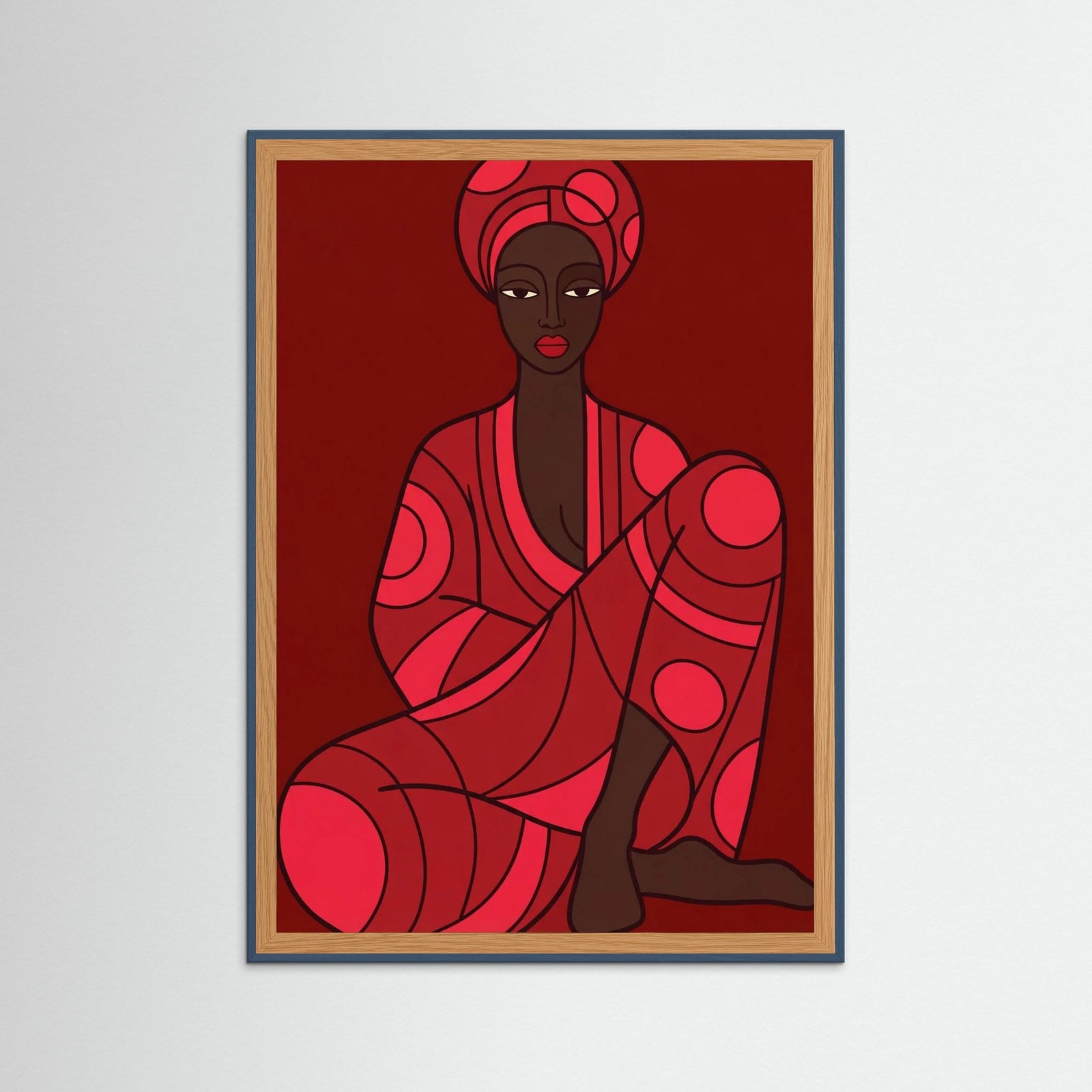 Teal Wood Crimson Contemplation