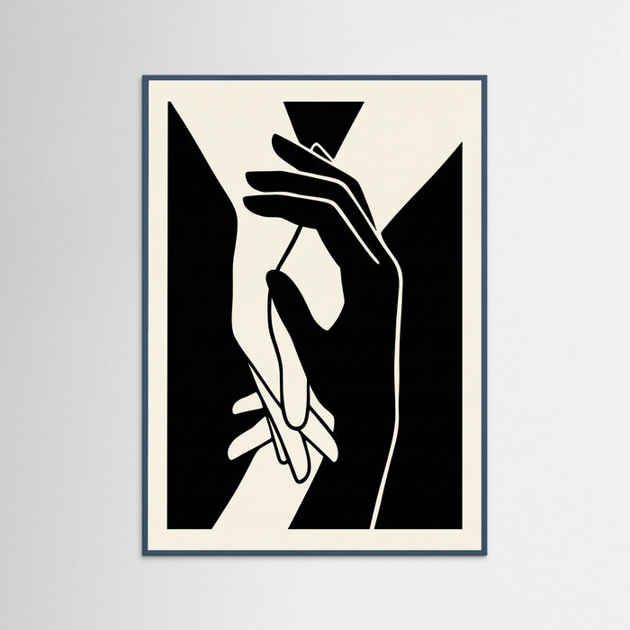 Teal Wood Cubist Embrace
