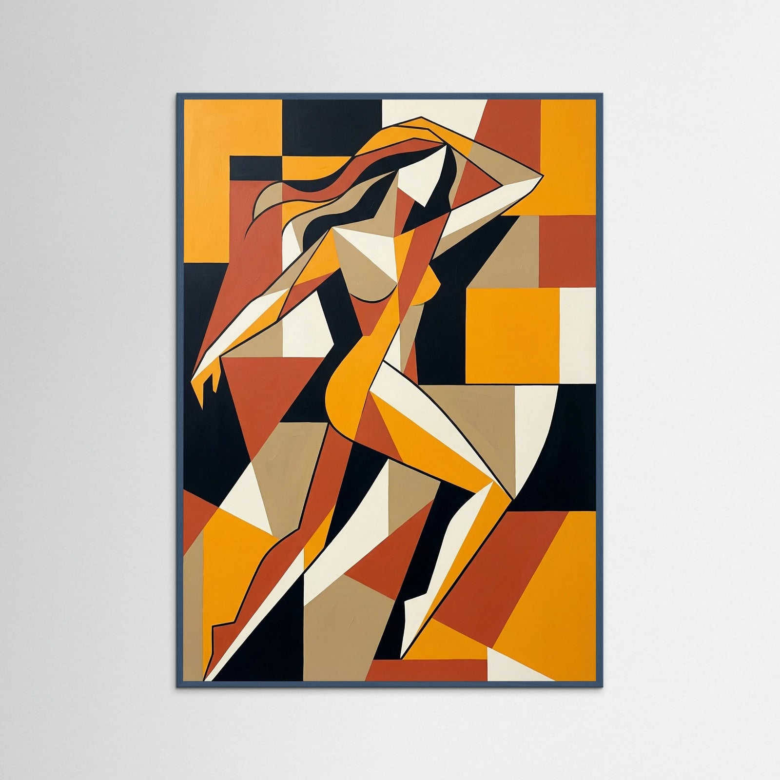 Teal Wood Cubist Gaze