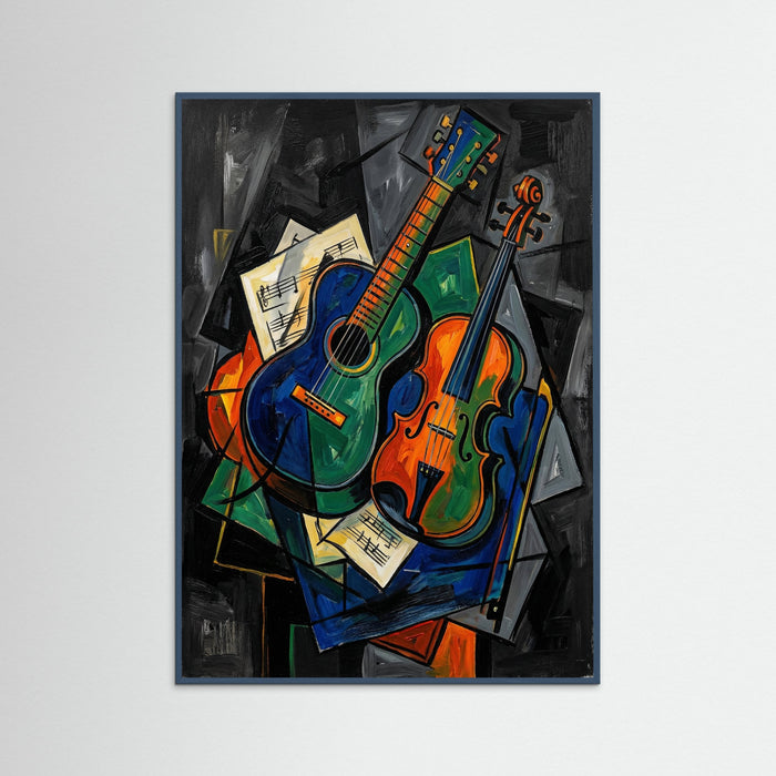 Teal Wood Cubist Seated Woman