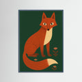 Teal Wood Curious Fox