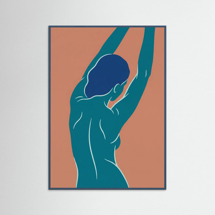 Teal Wood Curved Embrace