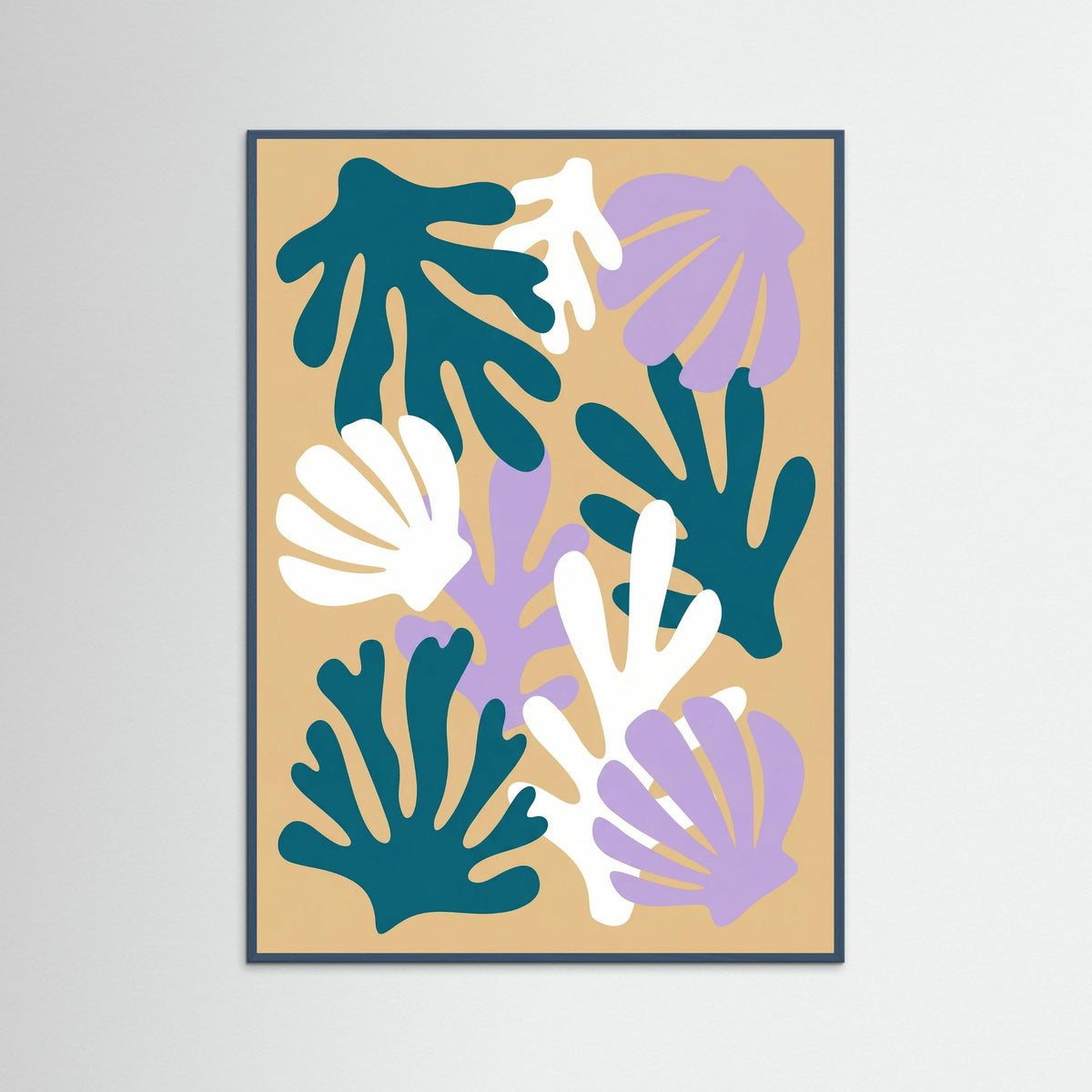 Teal Wood Cutout Botanicals