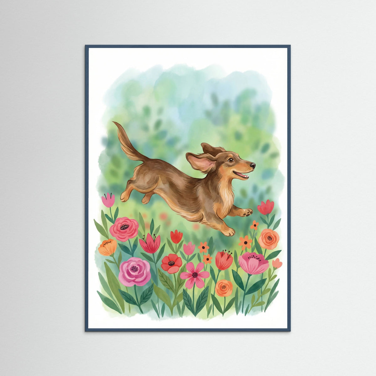 Teal Wood Dachshund Trio