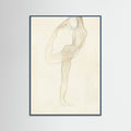 Teal Wood Dancing Figure Sketch