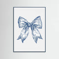 Affiche Dark Blue Coastal Striped Bow – affiche et impression d’art