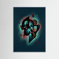 Teal Wood Dark Geometric Flow