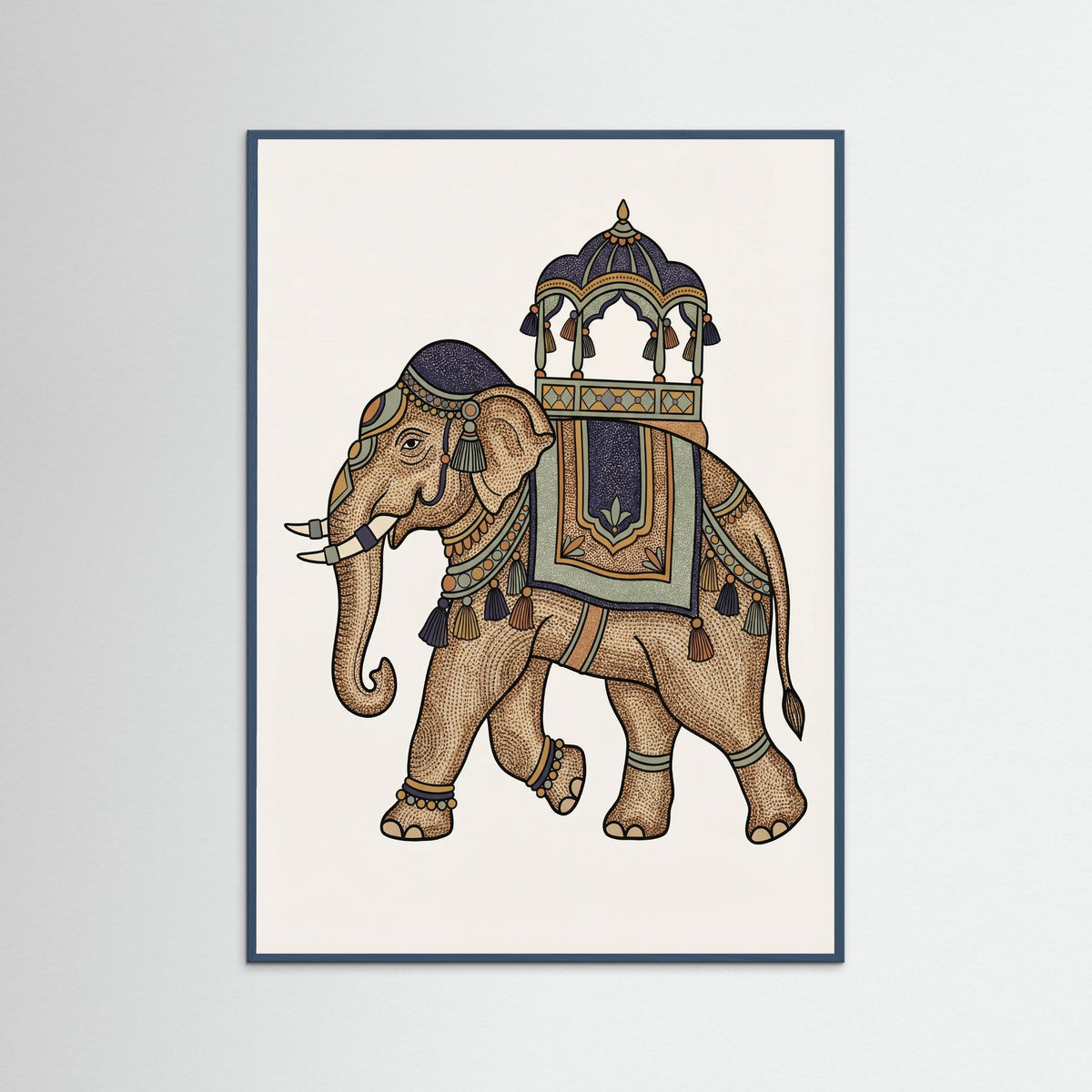 Teal Wood Decorated Horse