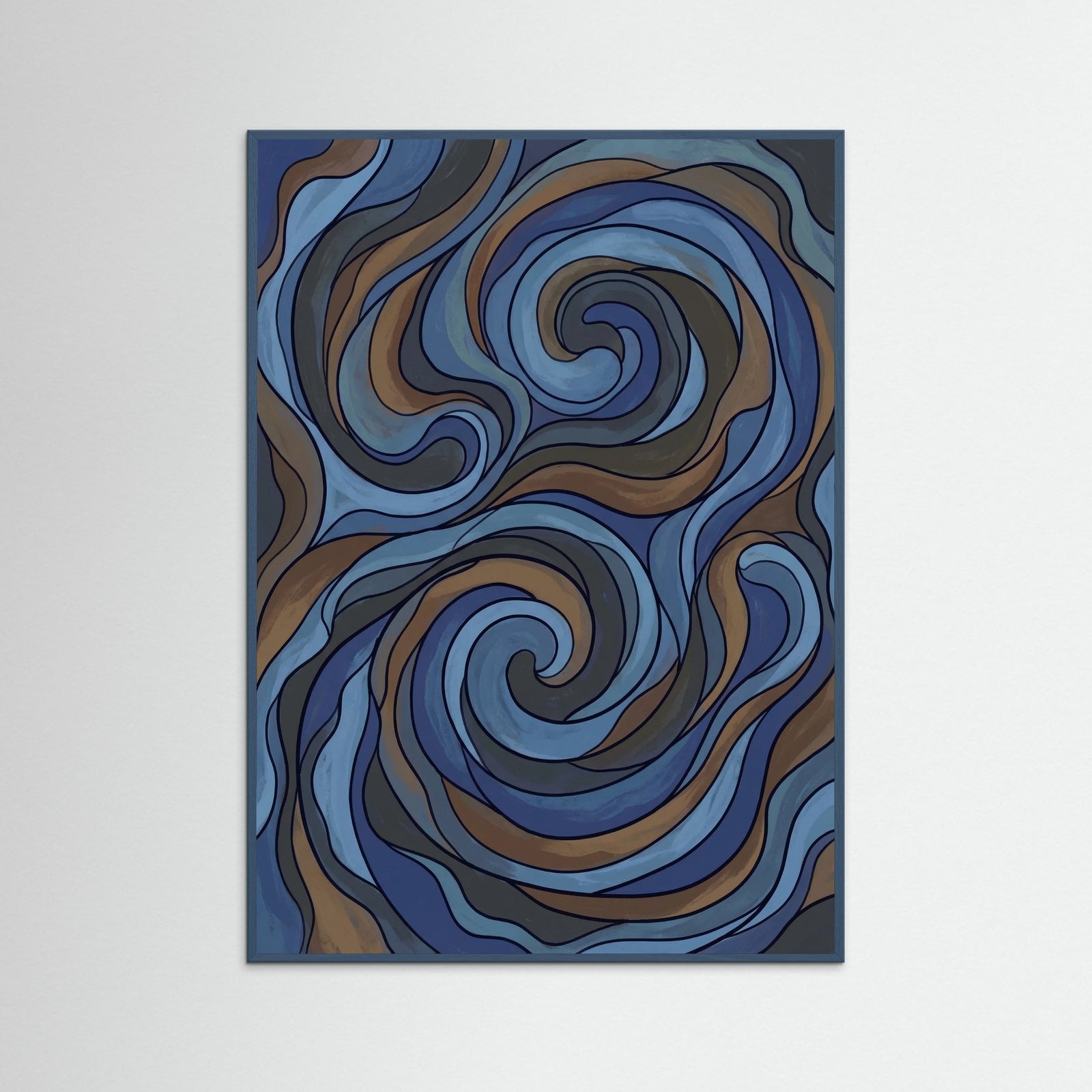 Teal Wood Deep Blue Fragments