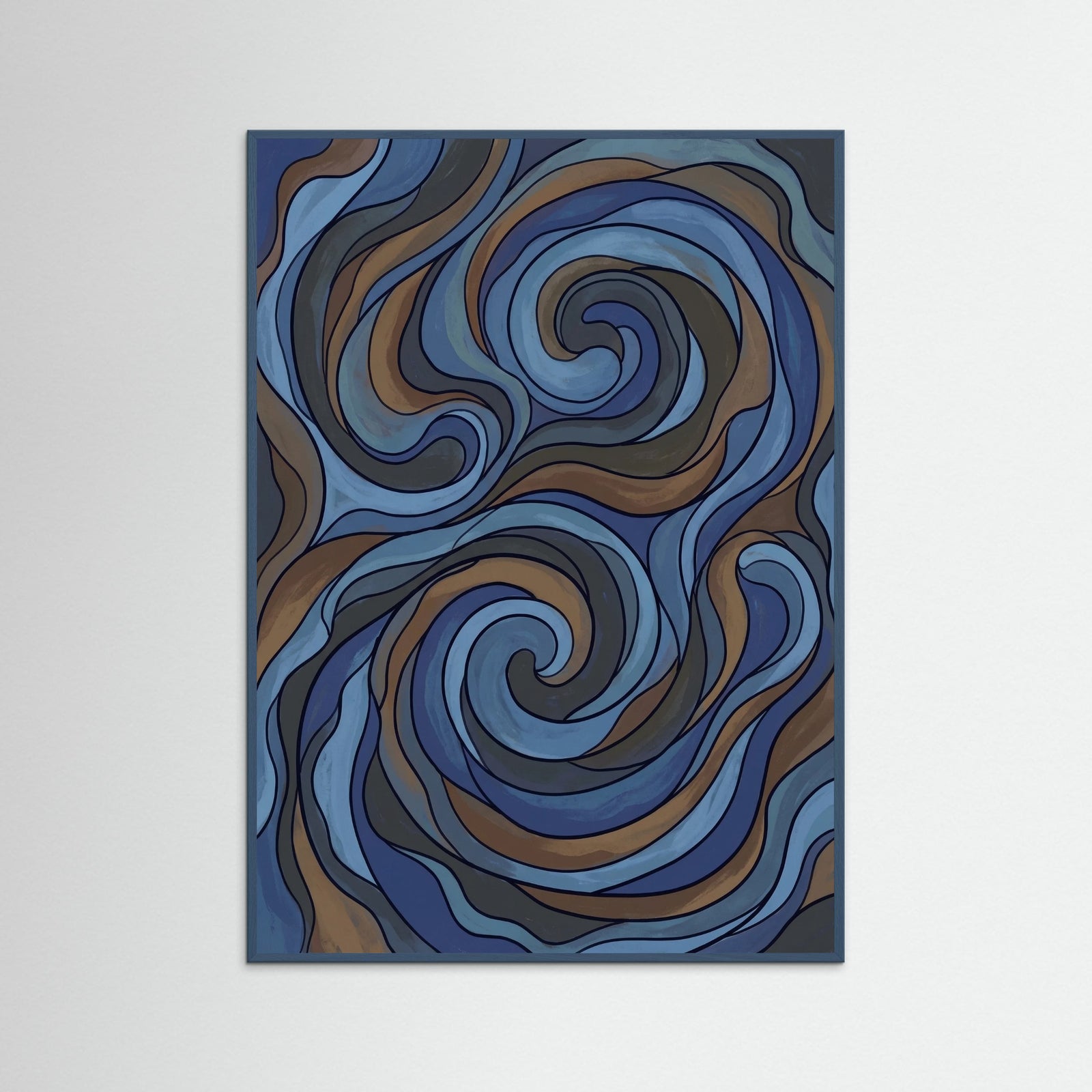 Teal Wood Deep Blue Fragments