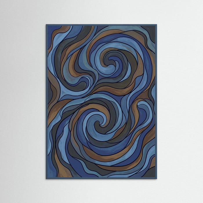 Teal Wood Deep Blue Fragments