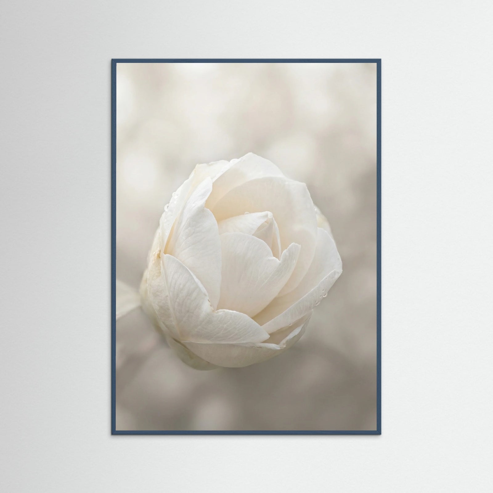 Teal Wood Delicate Floral Bloom