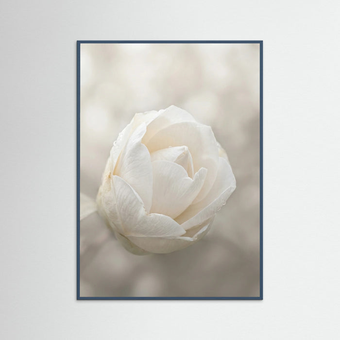 Teal Wood Delicate Floral Bloom