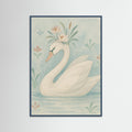 Teal Wood Delicate Swan