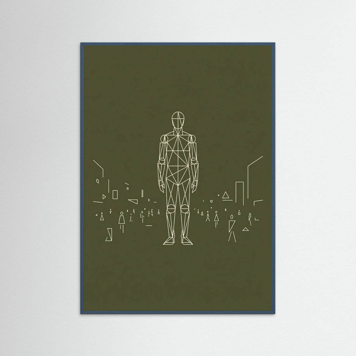 Teal Wood Dense Geometric Crowd