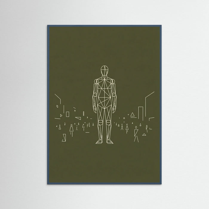 Teal Wood Dense Geometric Crowd