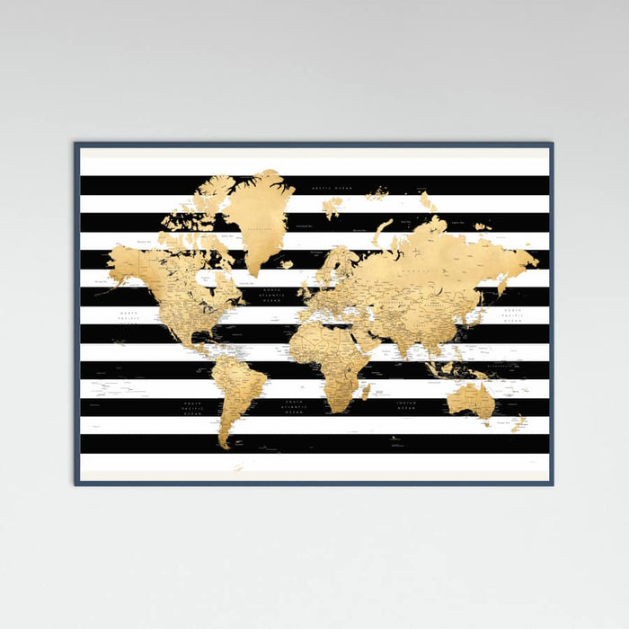 Detailed world map with cities, Harper Poster – Poster und Kunstdruck