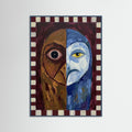 Teal Wood Divided Visage
