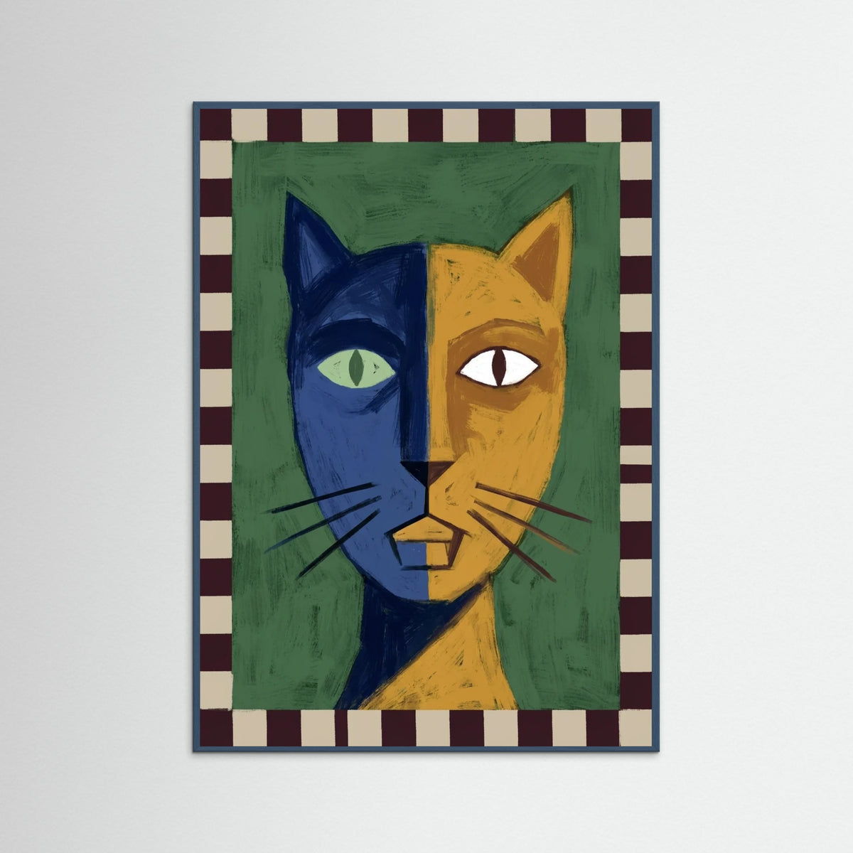 Teal Wood Divided Visage