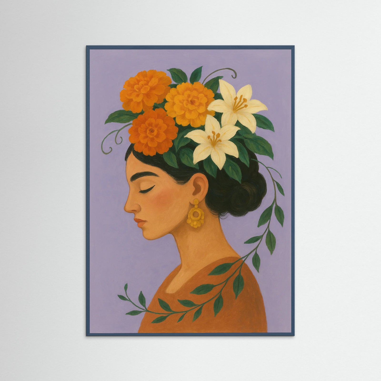 Teal Wood Dreaming Blossoms