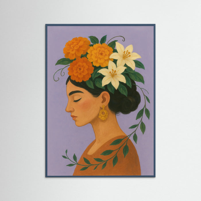 Teal Wood Dreaming Blossoms