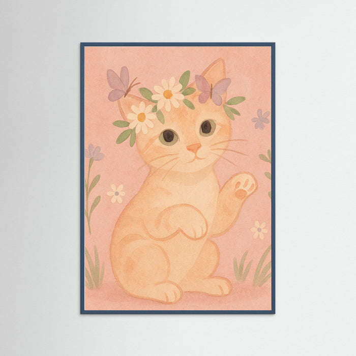 Teal Wood Dreamy Kitten