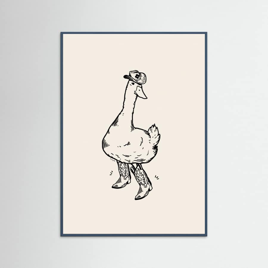 Teal Wood Duck wearing Western Boots Poster