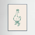 Teal Wood Duck wearing Western Boots in green Poster