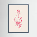Teal Wood Duck wearing Western Boots in pink Poster