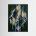 Teal Wood Dynamic Geometric Composition