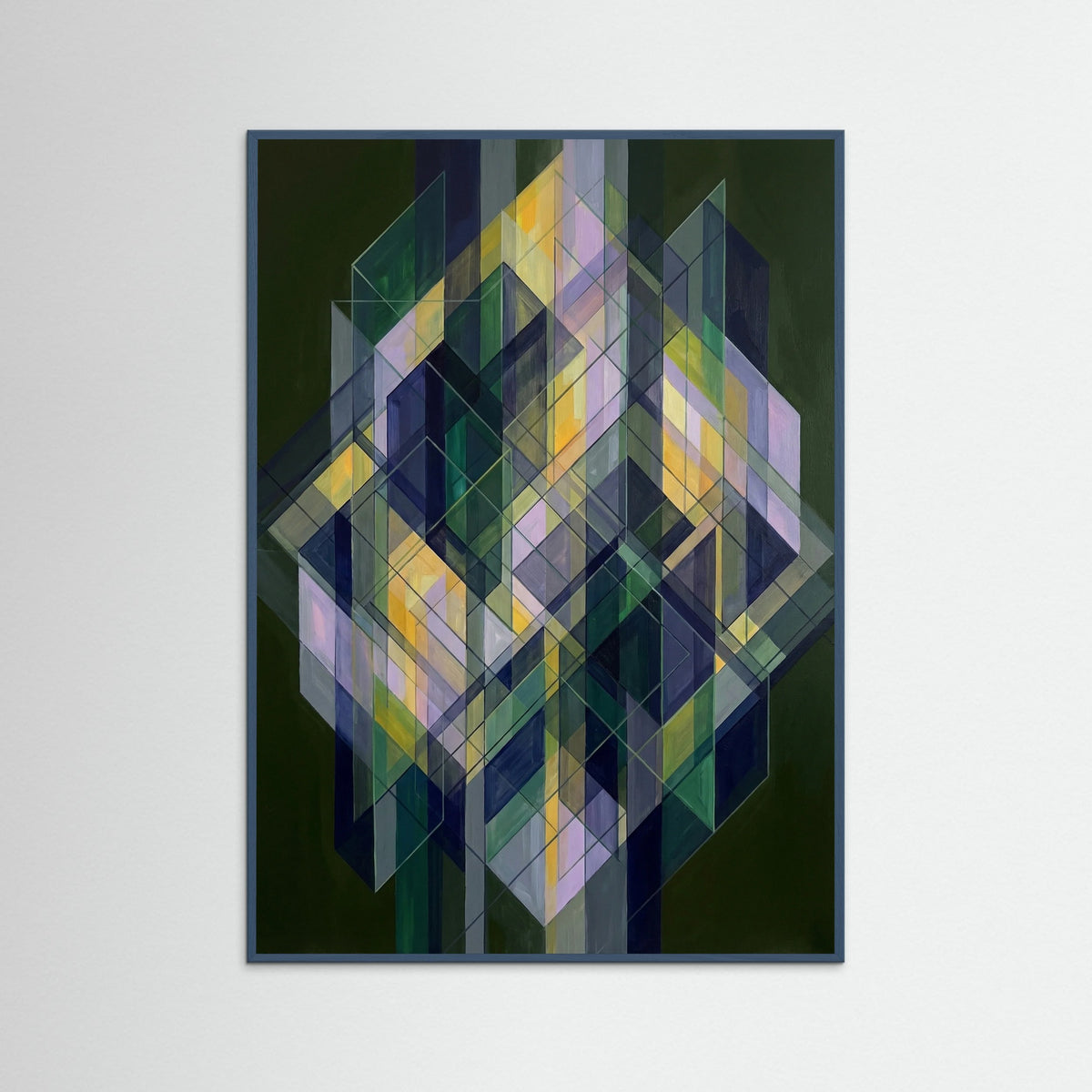 Teal Wood Dynamic Geometric Composition