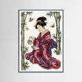 Teal Wood Elegant Fan Dance